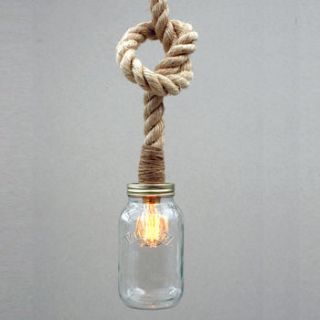 kilner jar edison rope pendant light by unique's