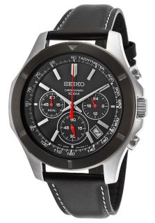 Seiko SSB111P2  Watches,Mens Chronograph Black Dial Black Leatherette, Chronograph Seiko Quartz Watches