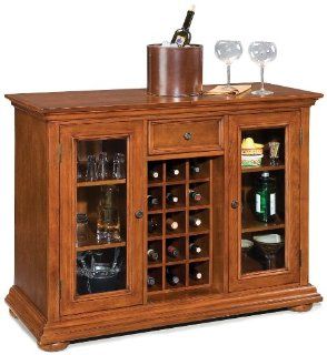 Home Styles 5527 99 Homestead Bar Cabinet, Distressed Warm Oak Finish   Free Standing Wine Racks