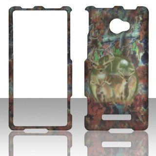 2D Camo Triple Deer HTC Windows Phone 8X / Accord / Zenith 6990 AT&T , T Mobile , Verizon Hard Case Snap on Hard Shell Protector Cover Phone Hard Case Case Cover Faceplates Cell Phones & Accessories