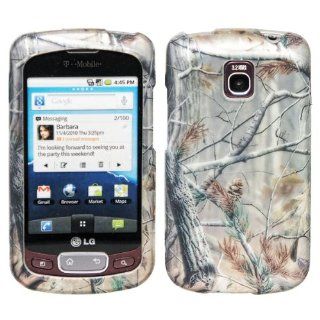 Pine Tree Leaves Camouflage Wild Outdoor Design Rubberized Snap on Hard Shell Cover Protector Faceplate Cell Phone Case for T Mobile LG Optimus T P509 / LG Thrive / AT&T LG Phoenix P505 + LCD Screen Guard Film Cell Phones & Accessories