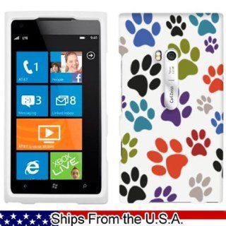 Nokia Lumia 900 Multi Dog Paws on White Cover Case Cell Phones & Accessories