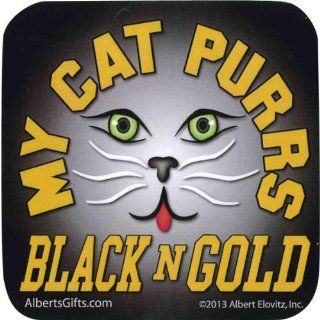 "MY CAT PURRS BLACK N GOLD" VINYL COASTER (STEELERS) Toys & Games