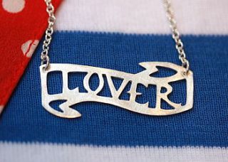 personalised tattoo style word necklace by jemima lumley jewellery