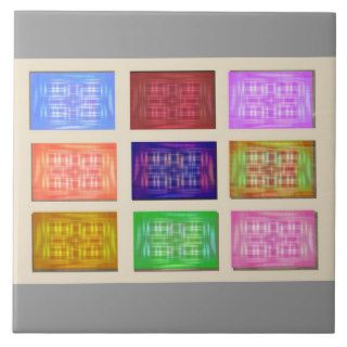 Multiple Silk Screen Squares Ceramic Tiles