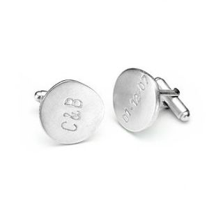personalised sequin date cufflinks by chambers & beau