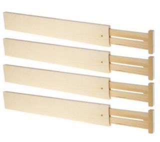 Set of 4 Expandable Wooden Kitchen Drawer Dividers —