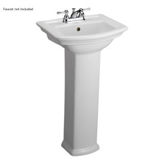 Barclay Washington 33.75 in H White Vitreous China Complete Pedestal Sink