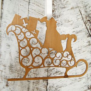 hanging santa's sleigh christmas decoration by urban twist