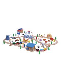 100 Piece Wooden Train Set by Wooden Tracks