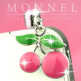 ip33 Cute Cherry Anti Dust Plug Cover Charm for iPhone 3.5mm Cell Phone Cell Phones & Accessories