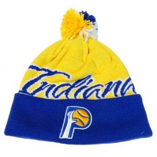 Indiana Pacers Mitchell & Ness NBA "National City" Vintage Cuffed Premium Knit Hat w/ Pom Clothing