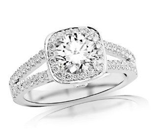 1.19 Carat GIA Certified Round Cut / Shape Gorgeous Split Shank Halo Style And Bezel Set Round Diamond Engagement Ring ( E Color , VVS2 Clarity ) Jewelry
