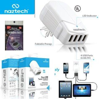 Naztech Quad 4 Way USB Charging Station for Samsung Galaxy S4 and Samsung Galaxy S3 and Samsung Galaxy S2 with folding prongs and 4 amps of power. Comes with radiation shield. Cell Phones & Accessories