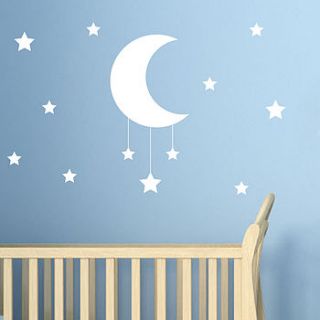 moon and stars wall sticker by nutmeg