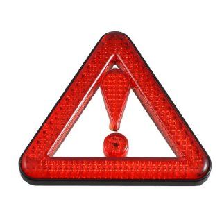 Car Exclamation Mark Reflective Triangle Sticker Red Silver Tone Automotive