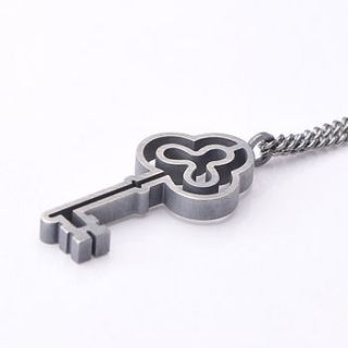 silver outline key necklace by james newman jewellery