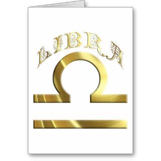 Gold Libra Symbol Astrology Zodiac Cards