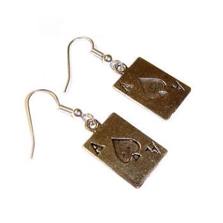 ace of spades playing card earrings by hannah makes things