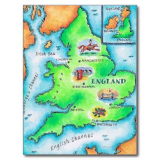 Map of England Postcard