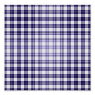 Blue Plaid Background Paper Poster