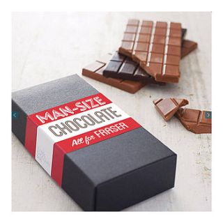 personalised 'man size' chocolate gift box by quirky gift library