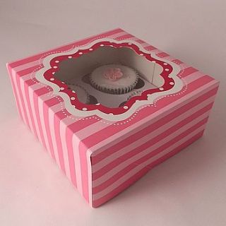 candy stripe cupcake boxes pack of two by little cupcake boxes