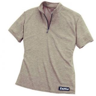 TAIGA Women's Polartec PowerDry Polo Zip T   Quick Dry Polo T Shirt, MADE IN CANADA, 6 (bust 34"), Mid Grey Clothing