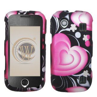 ZTE Chorus Rubberized Hard Case Cover   Lovely Heart Cell Phones & Accessories