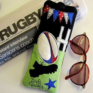 personalised rugby glasses case by sew very english