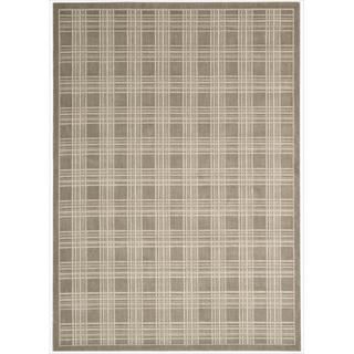 Kailash Brown Plaid Rug (7'9 x 10'10) Nourison 7x9   10x14 Rugs