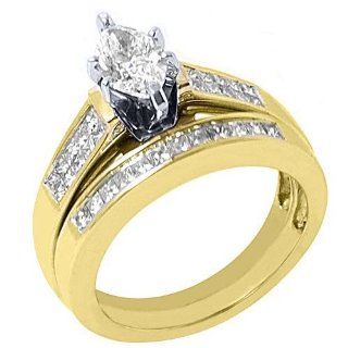 14k Yellow Gold 2 Carat Marquise Diamond Engagement Ring Wedding Band Bridal Set TheJewelryMaster Jewelry