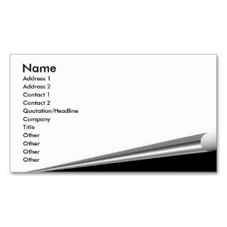 White Page Curl Profile Card Business Cards