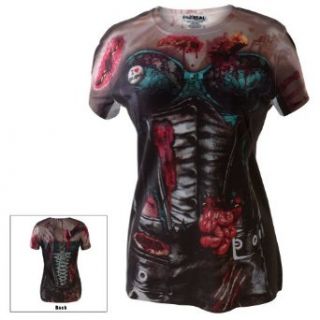 Old Glory Women's Faux   Corset Zombie Costume T Shirt Clothing