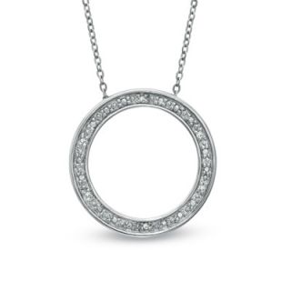 Diamond Accent Circle Pendant in Sterling Silver   Zales