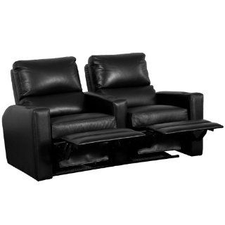 LeatherSoft Home Theater Seating 520 manor s2 Manor Two Seater Home Theater Straight Arm in Top Grain Leather with Bonded Leather Match, Black, Chocolate   Recliners