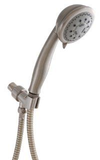LDR 520 5136BN 5 Function Massage Handheld Shower with 60 Inch Hose and Mount, Bell Design, Brushed Nickel   Hand Held Showerheads  