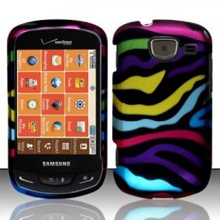 Importer520 Rubberized Snap On Design Hard Skin Case Cover for For Samsung Brightside U380 (Verizon) Rainbow Zebra Cell Phones & Accessories