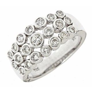 0.75ct Bezel Diamond Bubbles Wedding Anniversary Band Ring Antique Style 14K White Gold 6.5 Jewelry
