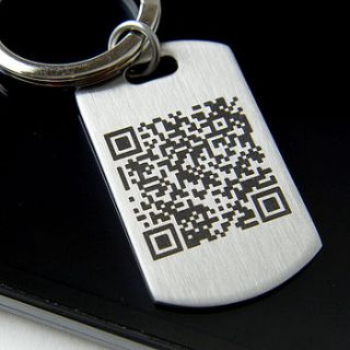 personalised secret message qr code keyring by sally clay
