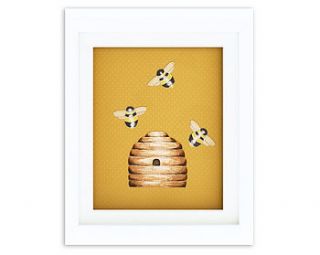 framed buzzing bees painting by bunny bee