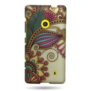 CoverON Slim Hard Case for Nokia Lumia 521 with Cover Removal Tool   (Antique Flower) Cell Phones & Accessories
