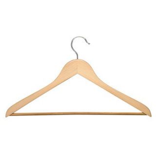 Suit Hanger with Non Slip Bar   Maple (8pk)