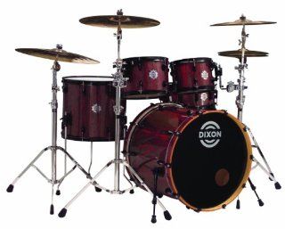 Dixon Demon Series DM 522P RDPL 5 Piece Drum Set, Red Plasma Musical Instruments