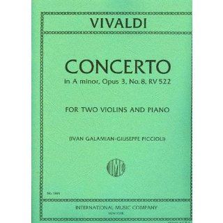 Vivaldi Antonio Concerto in a minor Op. 3 No. 8 RV 522 For Two Violins and Piano. by Ivan Galamian Musical Instruments