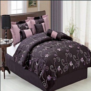 Comforter Set King Size Covington Purple 11  Pieces Luxury Bedding Set   Bed In A Bag