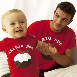 'big pud little pud' christmas t shirt set by precious little plum