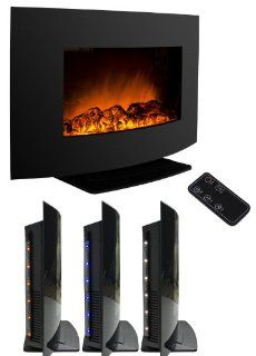 AKDY AZ 520S ALB Wall Mounted Or Floorstand Electric Black Fireplace Remote Control Heater Firebox W/Stand Home & Kitchen