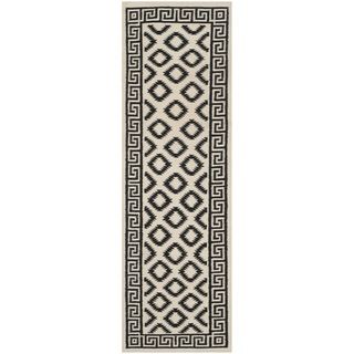 Safavieh Hand woven Moroccan Dhurries Ivory/ Black Wool Rug (26 X 8)