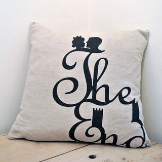 'the end' cushion by heather alstead design